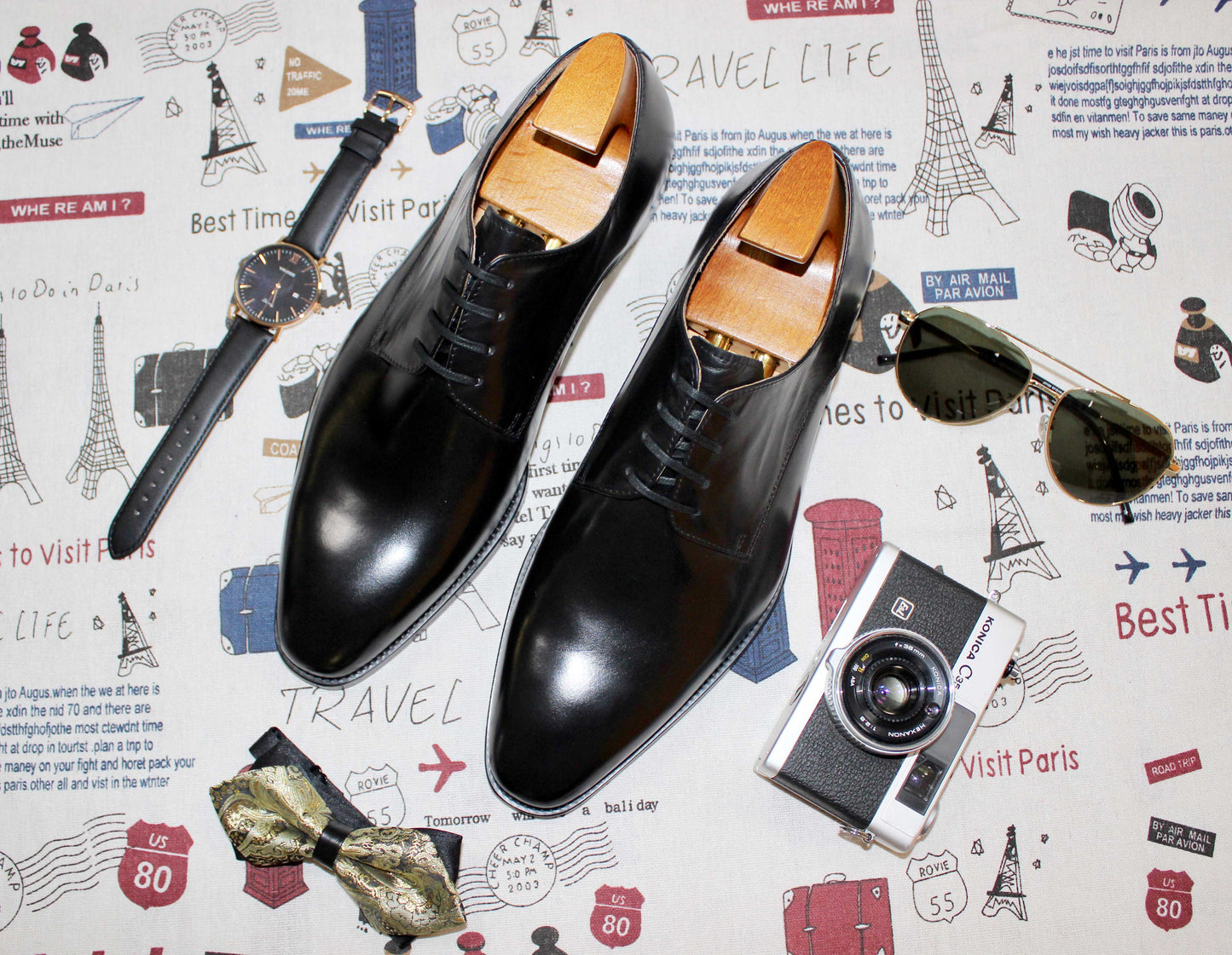 Black Derby Lace Up Shoes - Pointed Toe | Hides&Cult