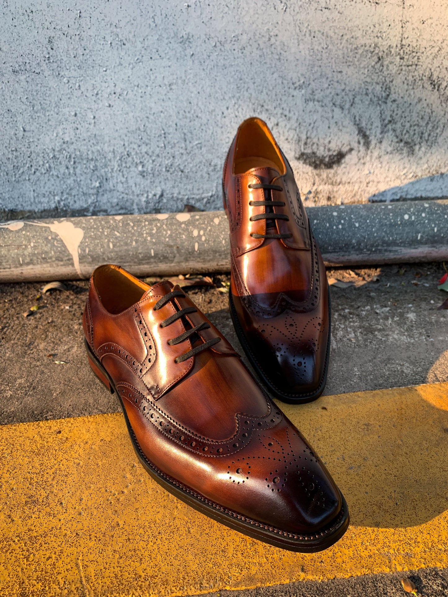 Brown Patina Lace Up Brogue Shoes | Hides&Cult