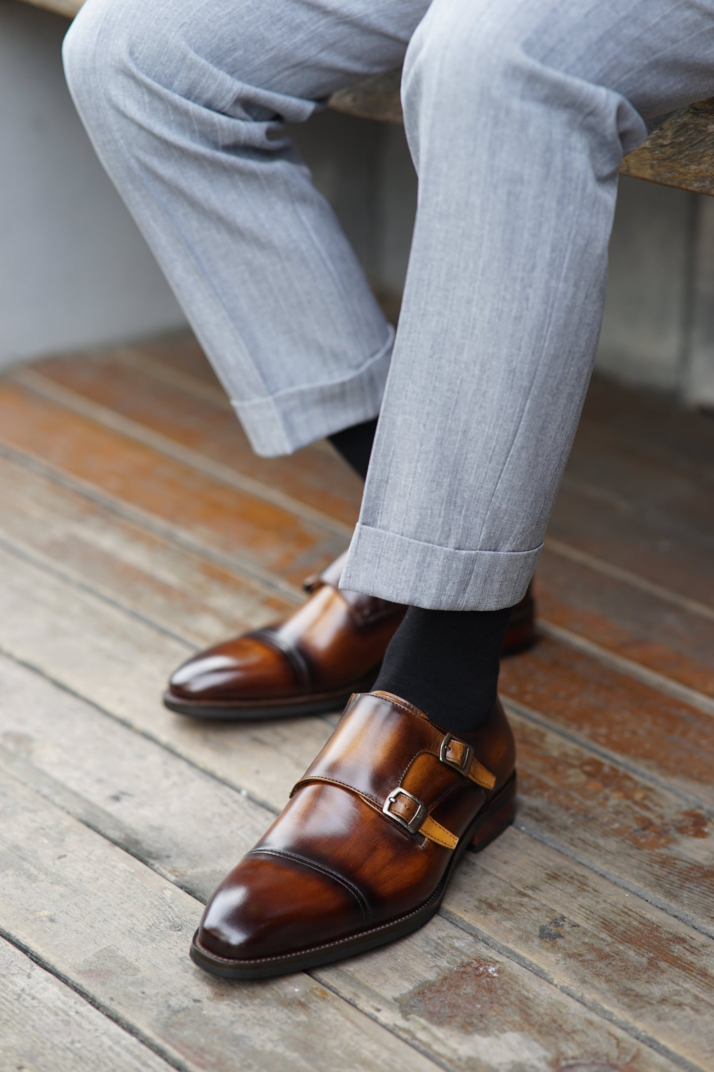 Brown Double Monk Strap Shoes | Hides&Cult