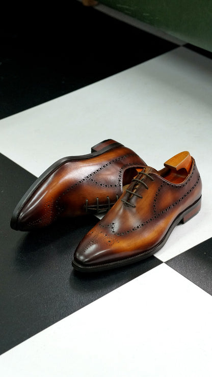 Black Luxury Italian Brogue Shoes | Hides&Cult