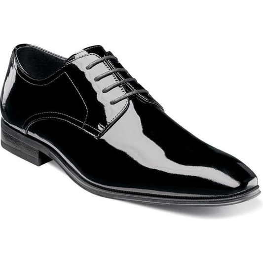 Black Patent Lace Up Leather Shoes - Square Toe - CLEARANCE EVENT