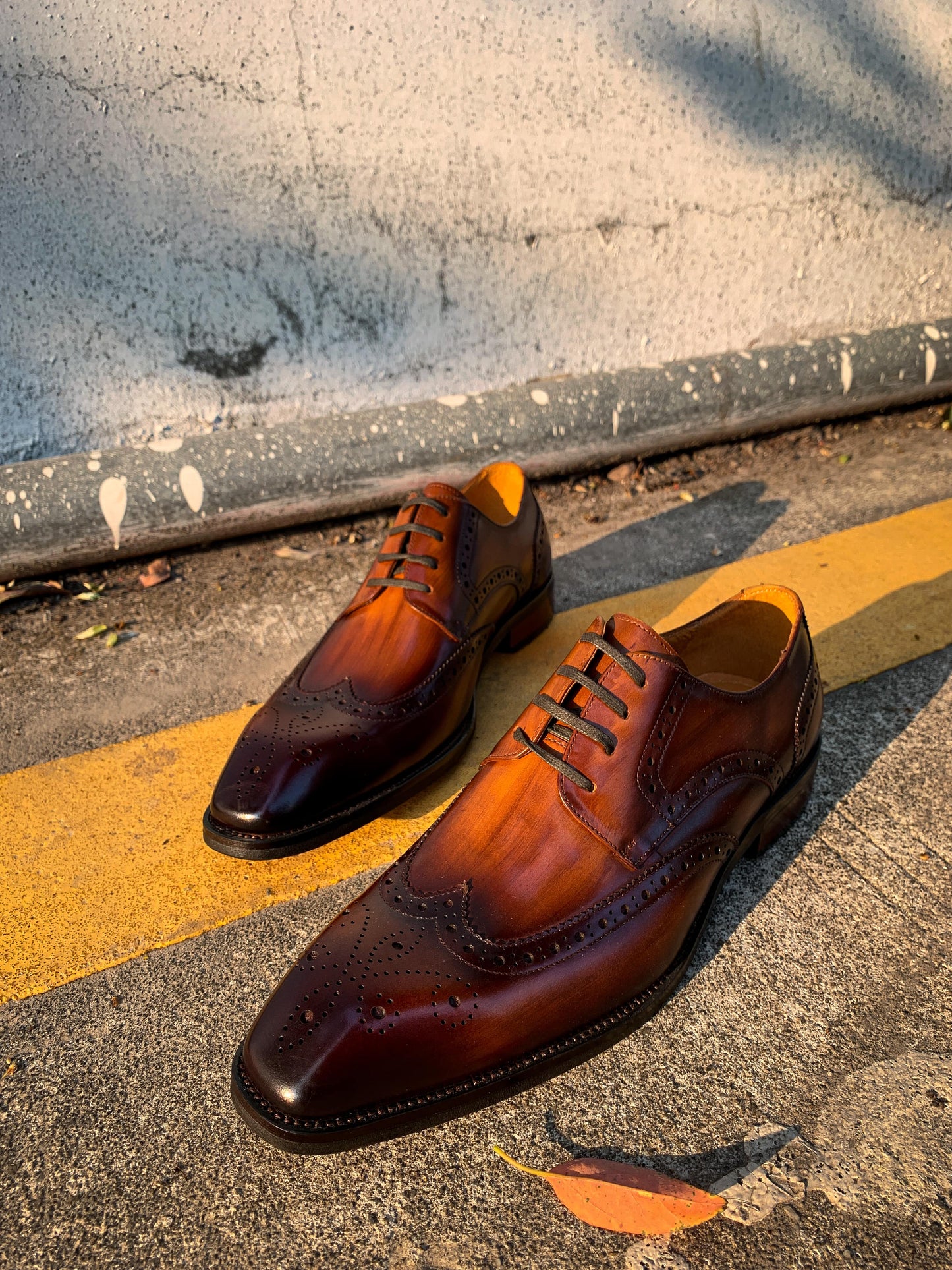 Brown Patina Lace Up Brogue Shoes | Hides&Cult