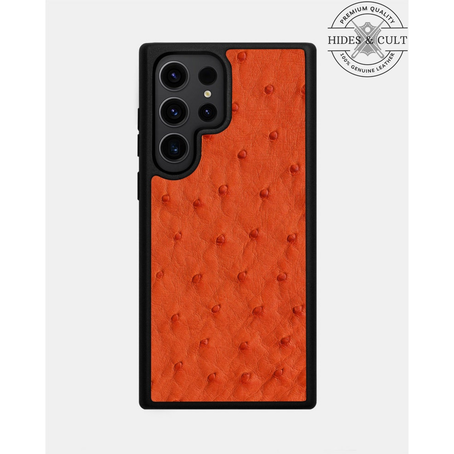 Luxury Exotic Ostrich Print Shockproof Genuine Leather Samsung Galaxy Series Cases
