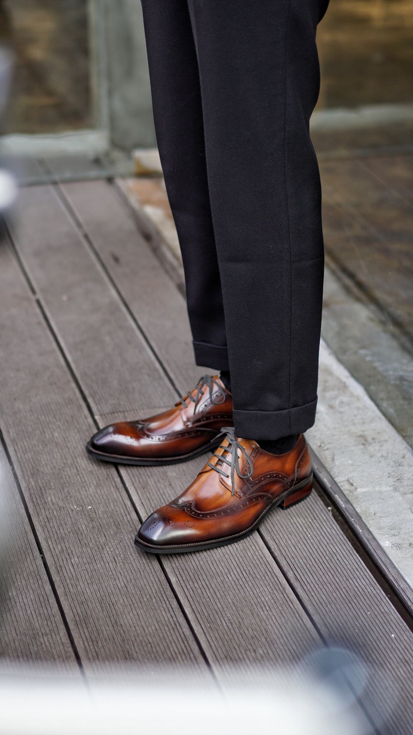 Brown Patina Lace Up Brogue Shoes | Hides&Cult