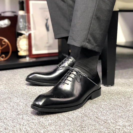 Black Wingtip Whole-cut Oxfords | Hides&Cult