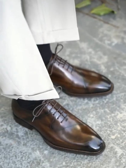 Black Wholecut Stitch Detail Formal Shoes - CLEARANCE EVENT