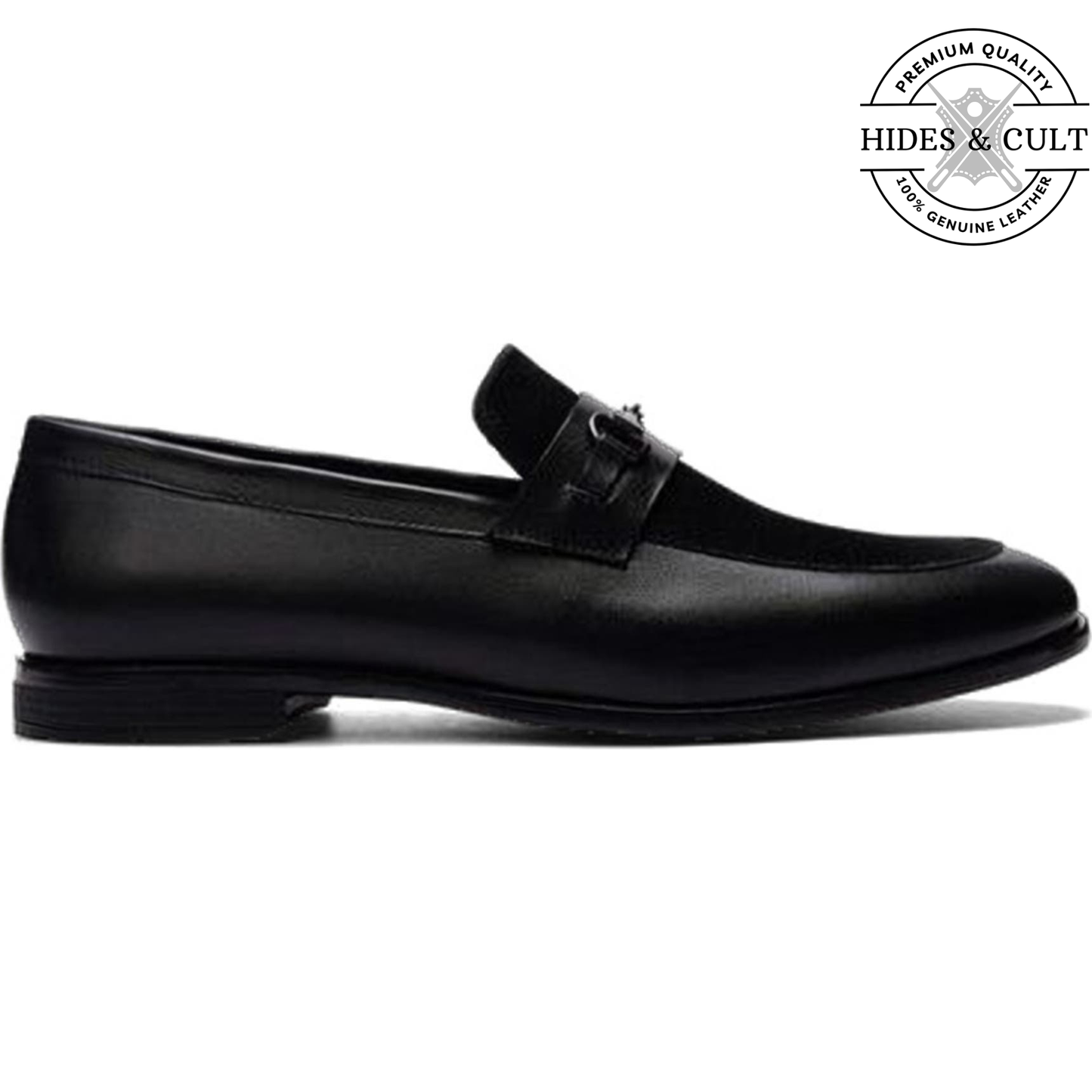 Black Buckled Leather SlipOn Loafers - CLEARANCE EVENT