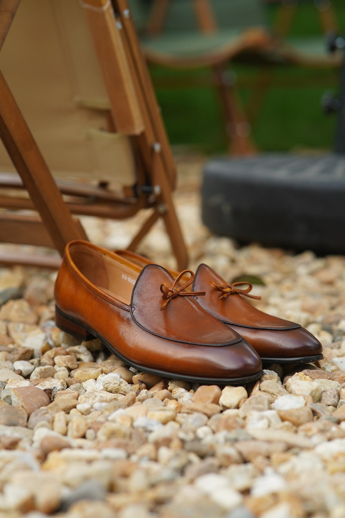 Tan Hand Painted Patina Casual Wedding Tassel Slip On Loafers | Hides&Cult
