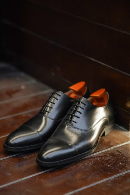 Brown Cap Toe Leather Oxfords - Round Toe | Hides&Cult