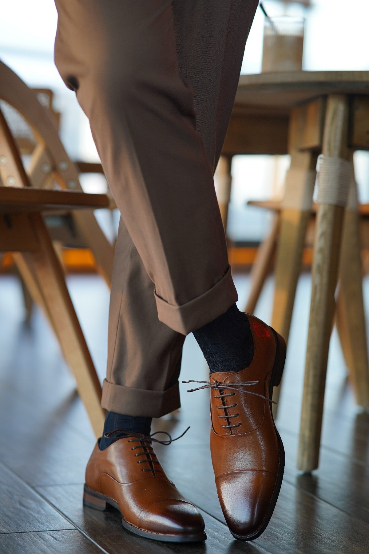 Black Cap Toe Leather Oxfords - Italian Square Toe | Hides&Cult
