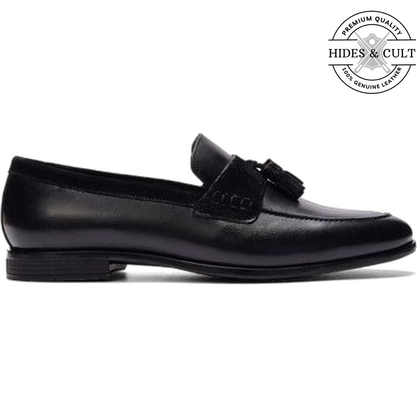 Black Tassel Leather SlipOn Loafers - CLEARANCE EVENT