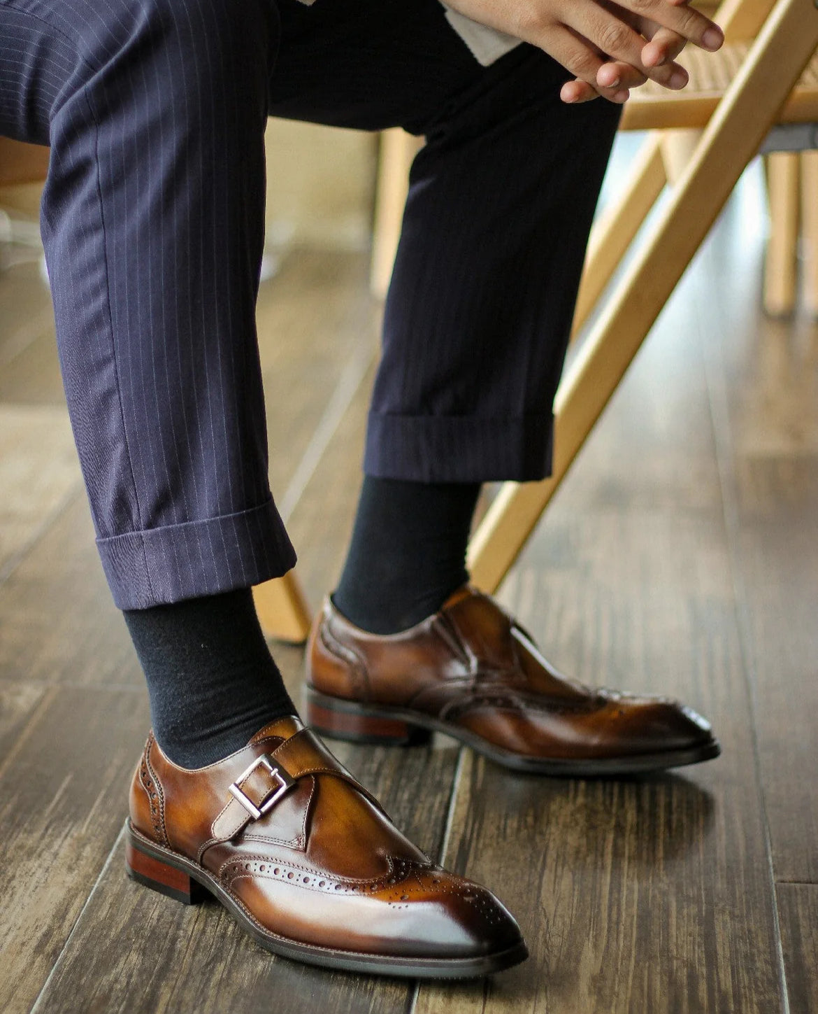 Single Monk Brogue Strap Shoes | Hides&Cult