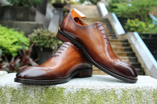 Marble Patina Finish Whole-cut Oxfords | Hides&Cult