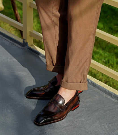Dark Brown Patina Loafers | Hides&Cult
