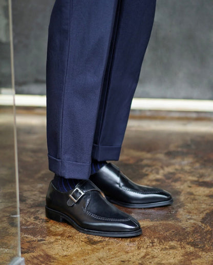 Brown Patina Single Monk Strap Shoes | Hides&Cult