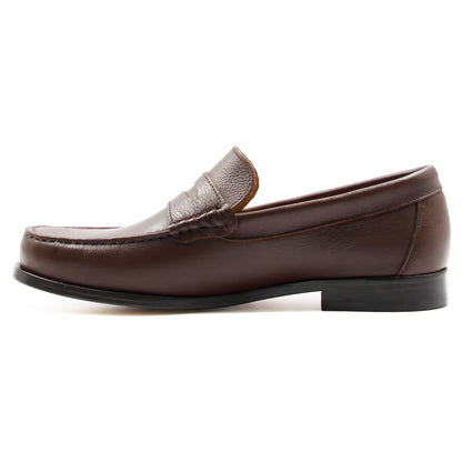 Men Black Grained Genuine Leather Moccasins | Hides&Cult