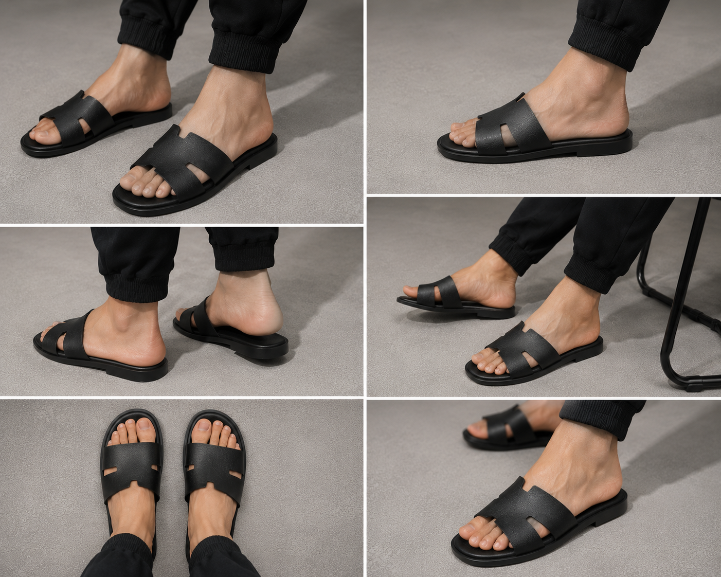 Austin Mens Slippers in Black Milled Leather | Hides&Cult