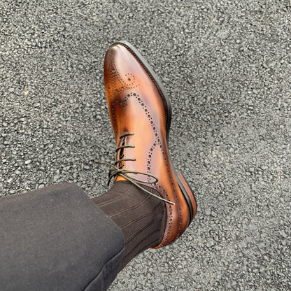 Black Luxury Italian Brogue Shoes | Hides&Cult