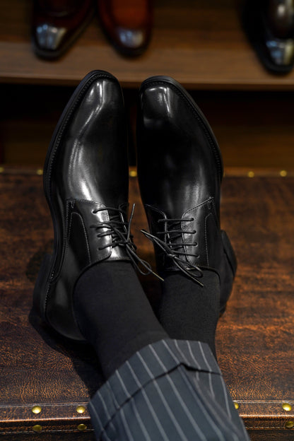 Black Whole-cut Oxford Shoes | Hides&Cult
