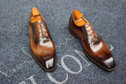 Patina Tan Derby Lace Up Shoes | Hides&Cult