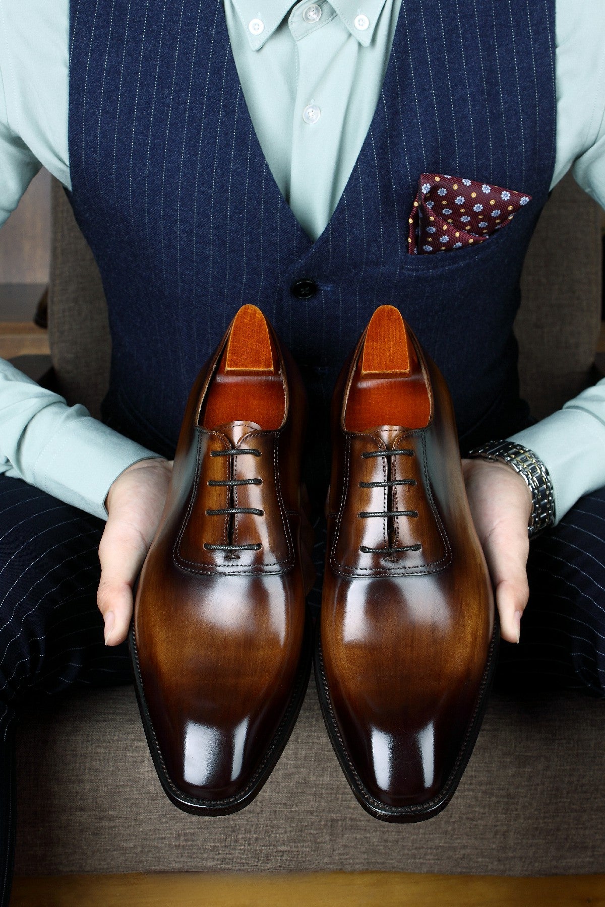 Patina Tan Derby Lace Up Shoes | Hides&Cult