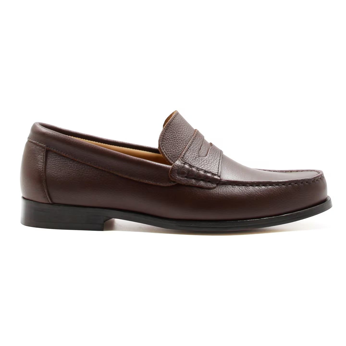 Men Black Grained Genuine Leather Moccasins | Hides&Cult