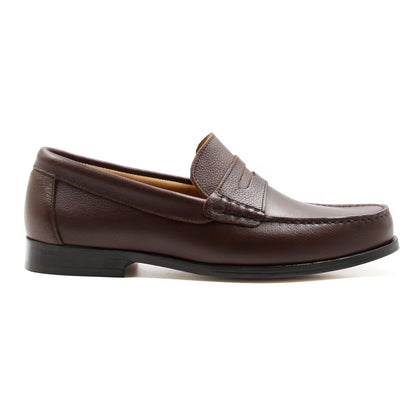 Men Black Grained Genuine Leather Moccasins | Hides&Cult