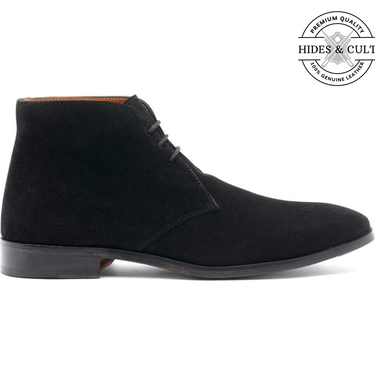 Black Suede Durable Leather Chukka Boots - CLEARANCE EVENT