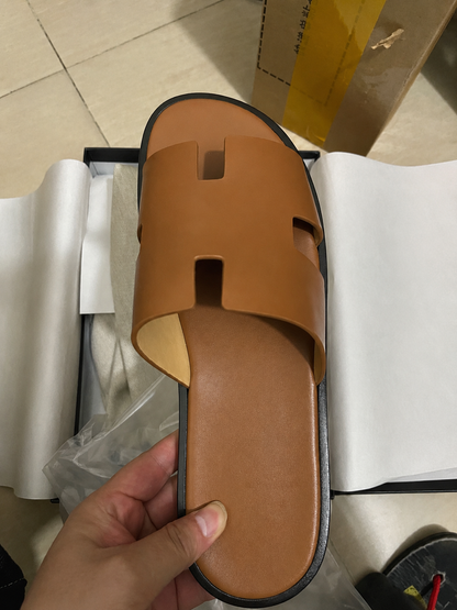 Austin Mens Slippers in Tan Leather | Hides&Cult