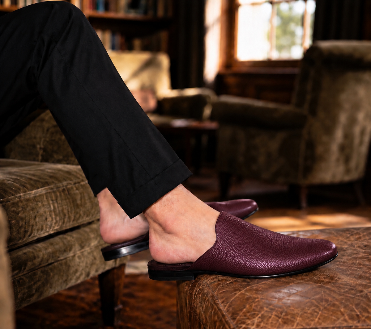 Vegas - Bodo Milled Texture Leather Mules