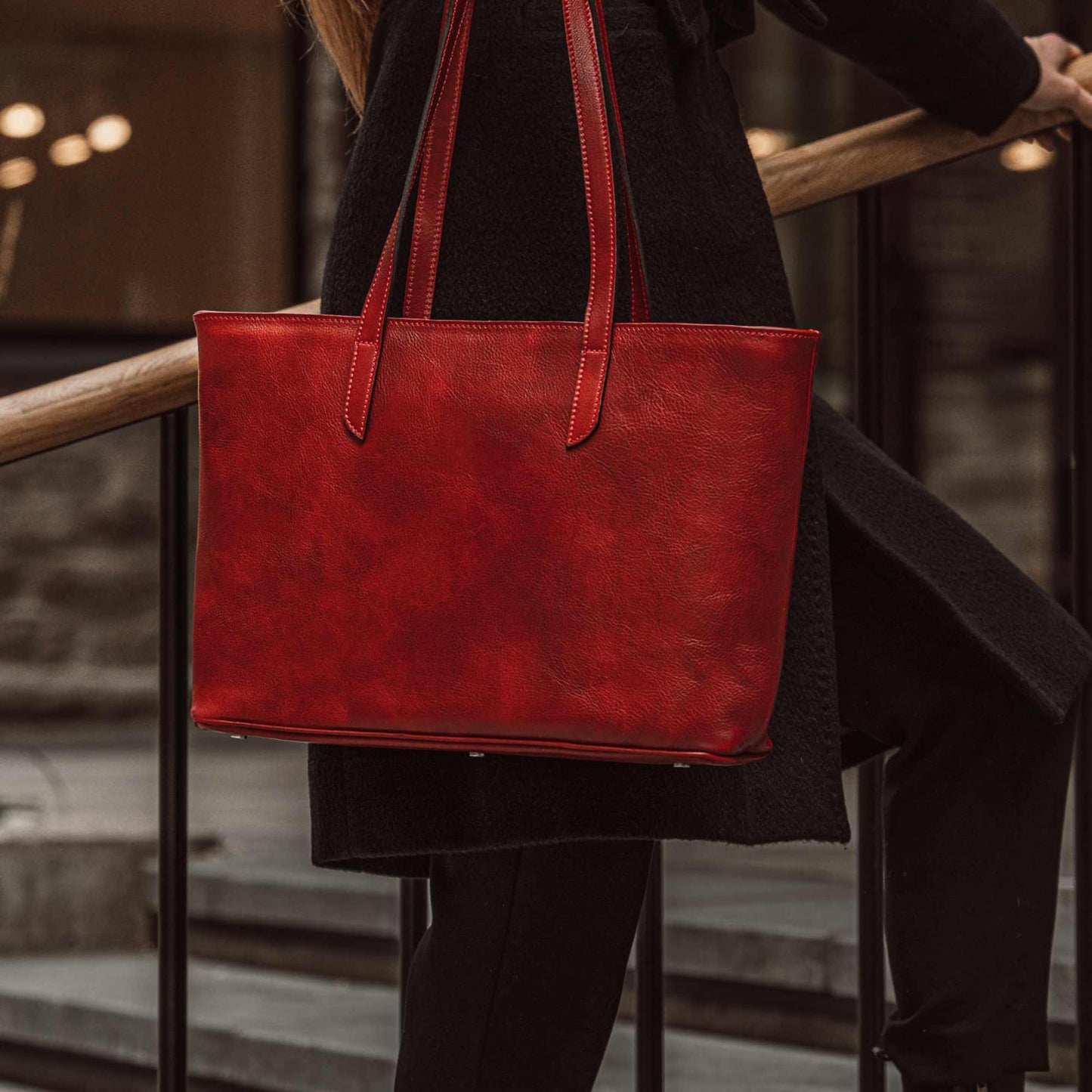 Vintage Leather Tote Bag