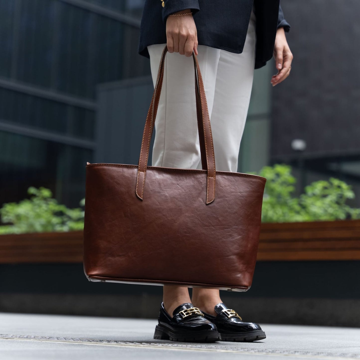 Vintage Leather Tote Bag