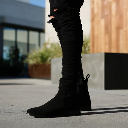 The Classic Black Suede Leather Chelsea Boots | Hides&Cult