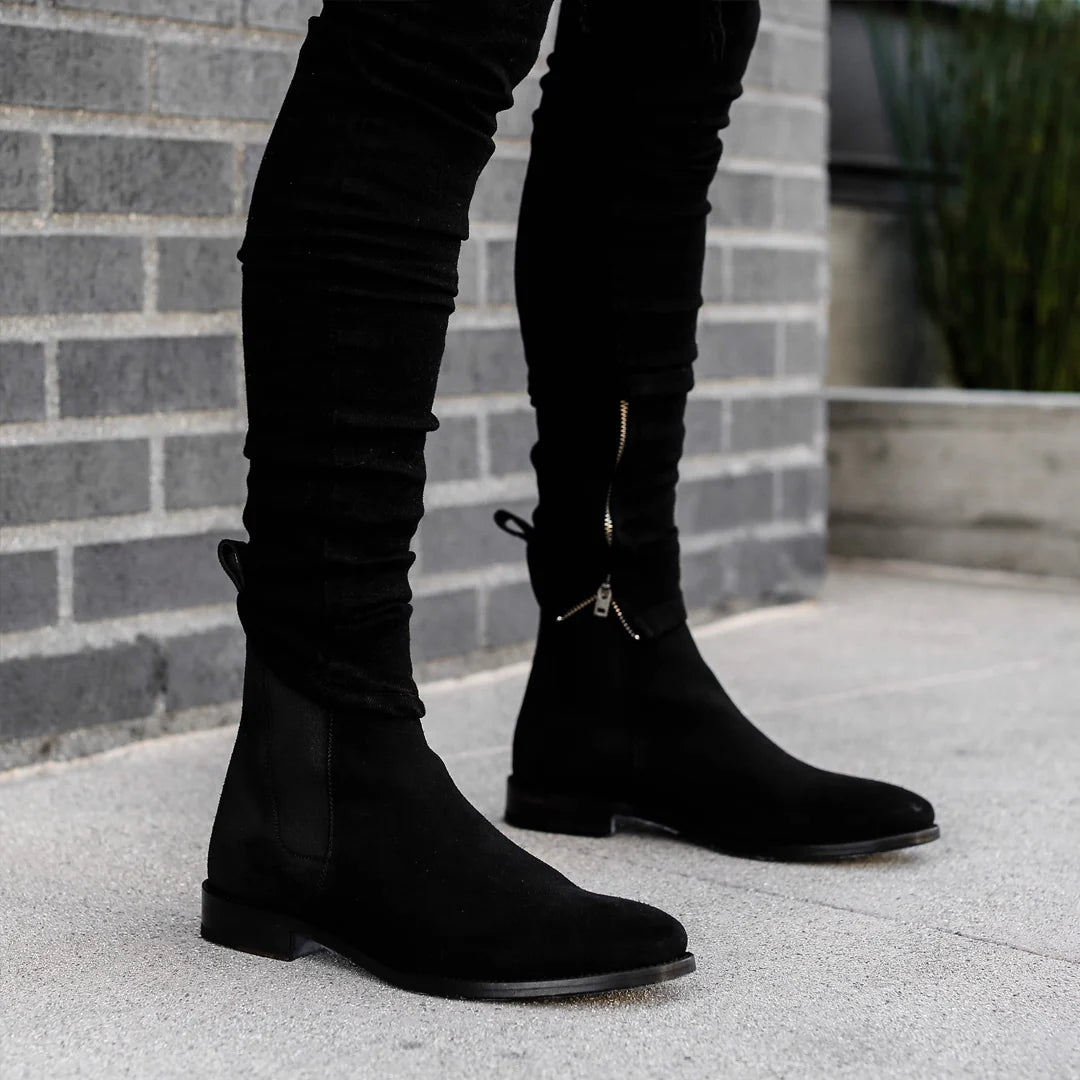 The Classic Black Suede Leather Chelsea Boots | Hides&Cult
