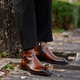 Patina Brown Classic Italian Single Strap Chelsea Boots | Hides&Cult