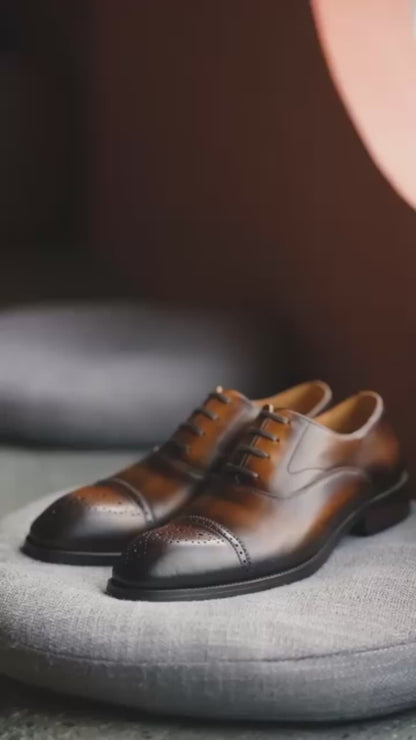 Black Classic Brogue Oxford Shoes | Hides&Cult