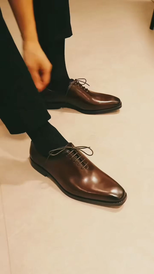 Black Whole-cut Dress Shoes | Hides&Cult