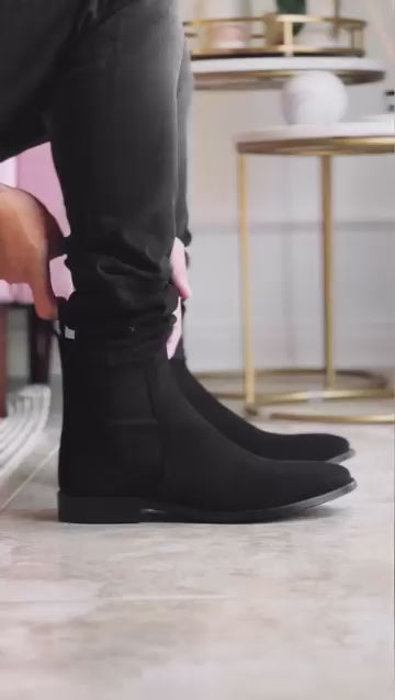 The Classic Black Suede Leather Chelsea Boots | Hides&Cult