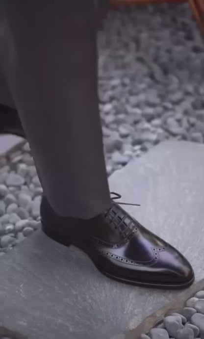 Black Classic Oxford Brogue Shoes | Hides&Cult